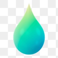 Water drop, environment png icon sticker, 3D rendering, transparent background