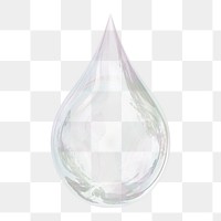 Transparent water png, environment icon sticker, 3D rendering