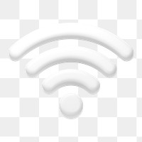 Wifi network png icon sticker, 3D rendering, transparent background