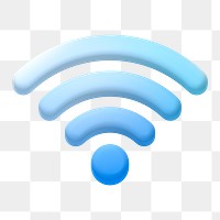 Wifi network png icon sticker, 3D rendering, transparent background