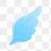 Angel wing png icon sticker, 3D rendering, transparent background