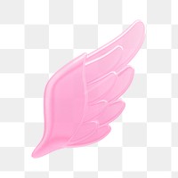 Angel wing png icon sticker, 3D rendering, transparent background