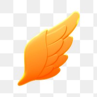 Angel wing png icon sticker, 3D rendering, transparent background