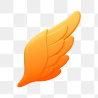 Angel wing png icon sticker, 3D rendering, transparent background