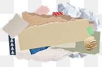 Ripped papers png collage frame sticker, transparent background