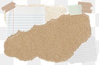 Kraft paper png frame sticker, mood board collage, transparent background