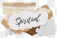 Spiritual png word sticker typography, aesthetic paper collage, transparent background