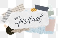 Spiritual png word sticker typography, aesthetic paper collage, transparent background