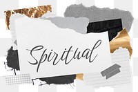 Spiritual png word sticker typography, aesthetic paper collage, transparent background