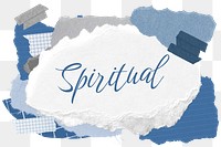 Spiritual png word sticker typography, aesthetic paper collage, transparent background