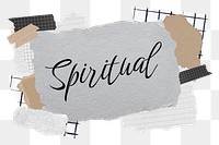 Spiritual png word sticker typography, aesthetic paper collage, transparent background