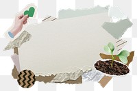 Aesthetic environment png frame, paper collage, transparent background