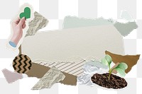 Aesthetic environment png frame, paper collage, transparent background