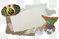 Aesthetic environment png frame, paper collage, transparent background