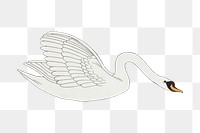 Vintage swan png sticker, bird animal illustration, transparent background