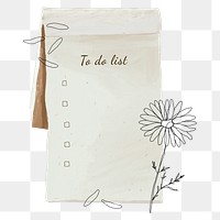 To do list png sticker, stationery doodle, transparent background