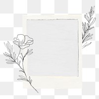 Floral instant film png sticker, transparent background