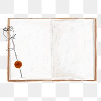 Floral notebook pages png sticker, stationery doodle, transparent background