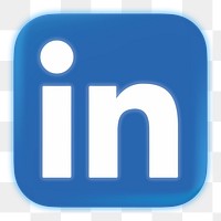 LinkedIn icon for social media in neon design png. 13 MAY 2022 - BANGKOK, THAILAND