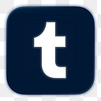 Tumblr icon for social media in neon design png. 13 MAY 2022 - BANGKOK, THAILAND