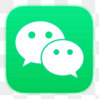 WeChat icon for social media in neon design png. 13 MAY 2022 - BANGKOK, THAILAND