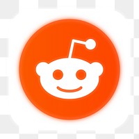 Reddit icon for social media in neon design png. 13 MAY 2022 - BANGKOK, THAILAND