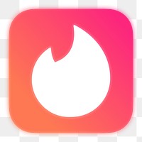 Tinder icon for social media in neon design png. 13 MAY 2022 - BANGKOK, THAILAND