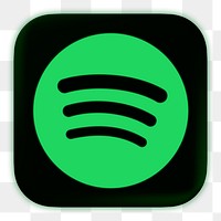 Spotify icon for social media in neon design png. 13 MAY 2022 - BANGKOK, THAILAND