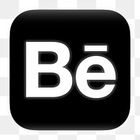 Behance icon for social media in neon design png. 13 MAY 2022 - BANGKOK, THAILAND