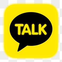 KakaoTalk icon for social media in neon design png. 13 MAY 2022 - BANGKOK, THAILAND