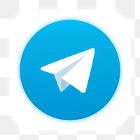 Telegram icon for social media in neon design png. 13 MAY 2022 - BANGKOK, THAILAND