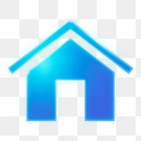 Home png icon sticker, neon glow design on transparent background