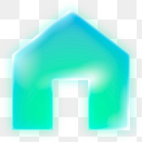 Home png icon sticker, neon glow design on transparent background