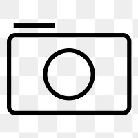 Camera app line png icon sticker, minimal design on transparent background