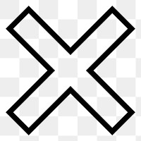 X mark line png icon sticker, minimal design on transparent background