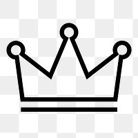 Crown ranking line png icon sticker, minimal design on transparent background