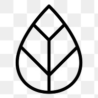 Leaf, environment line png icon sticker, minimal design on transparent background