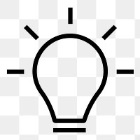 Light bulb line png icon sticker, minimal design on transparent background