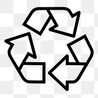 Recycle, environment line png icon sticker, minimal design on transparent background