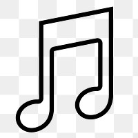 Music note app line png icon sticker, minimal design on transparent background