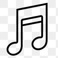 Music note app line png icon sticker, minimal design on transparent background