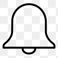 Bell, notification line png icon sticker, minimal design on transparent background