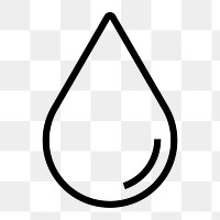 Water drop line png icon sticker, minimal design, transparent background