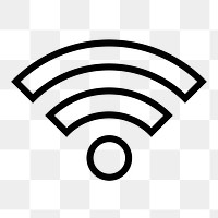 Wifi network line png icon sticker, minimal design on transparent background