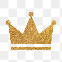 Crown ranking png icon sticker, gold illustration on transparent background