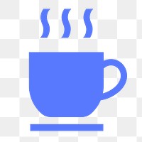 Coffee mug, cafe png icon sticker, flat graphic on transparent background