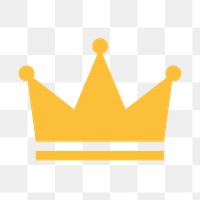 Crown ranking png icon sticker, flat graphic on transparent background