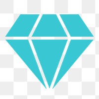 Diamond shape png icon sticker, flat graphic on transparent background