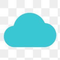 Cloud storage png icon sticker, flat graphic on transparent background