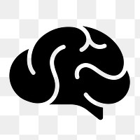 Brain, education png icon sticker, flat graphic on transparent background